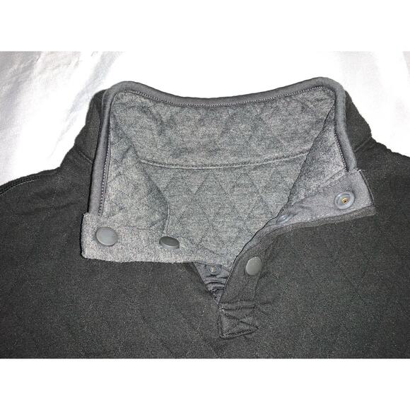 Black Quilted Pullover Snap Closure With Grey Inside - Picture 2 of 3